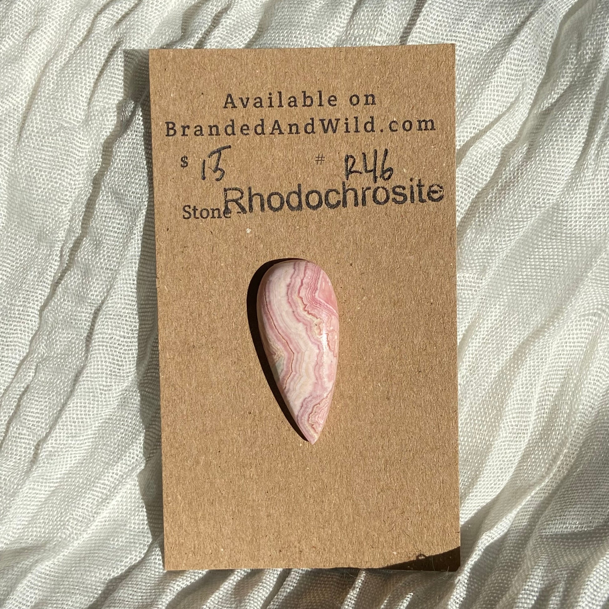 Rhodochrosite Cabochon - R46 91EE14E2-9892-430F-A32B-B1D3EF89452D Brandedandwild.com