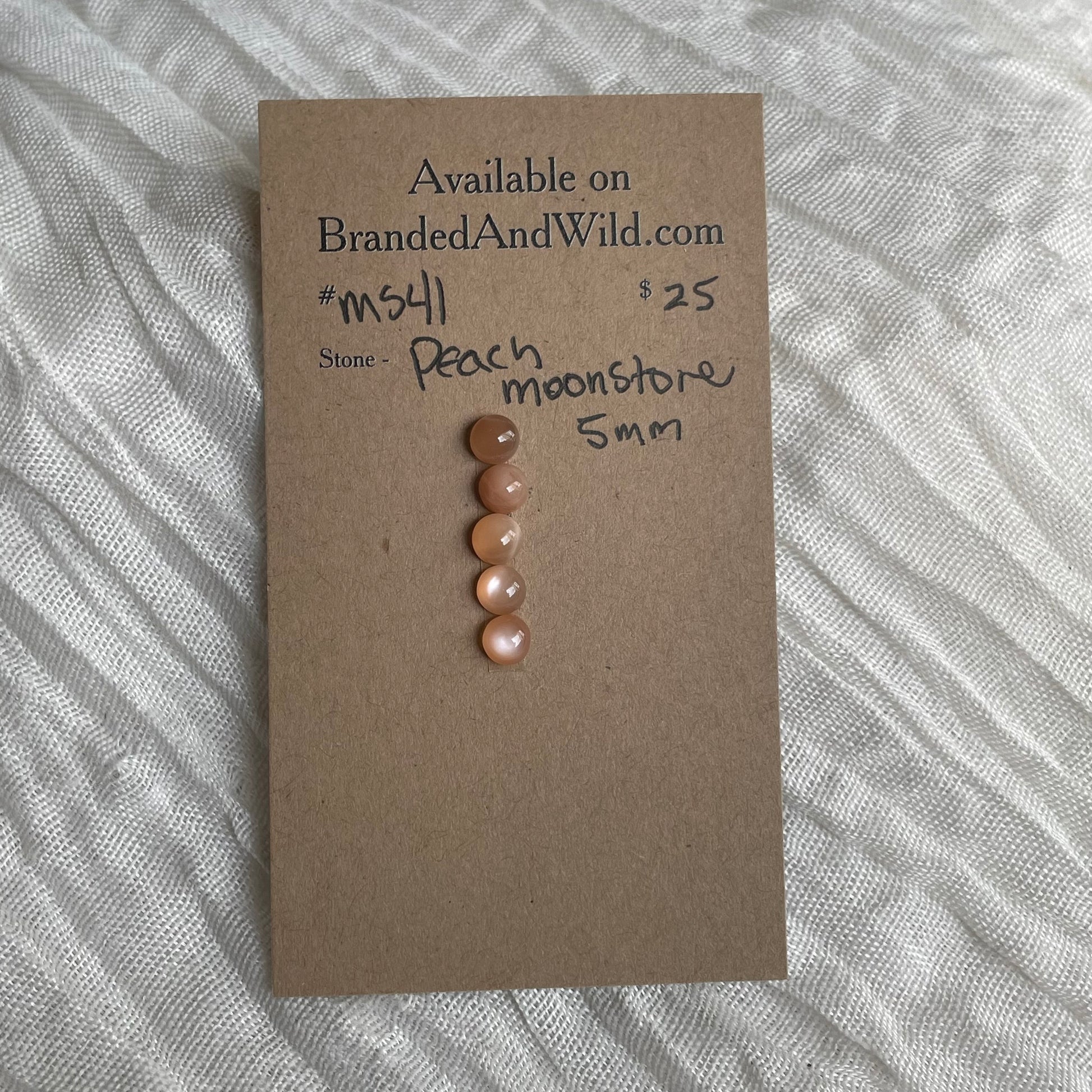 Peach Moonstone Cabochon - MS41 91F1D96C-D70B-4178-9053-15420166CCCC Brandedandwild.com