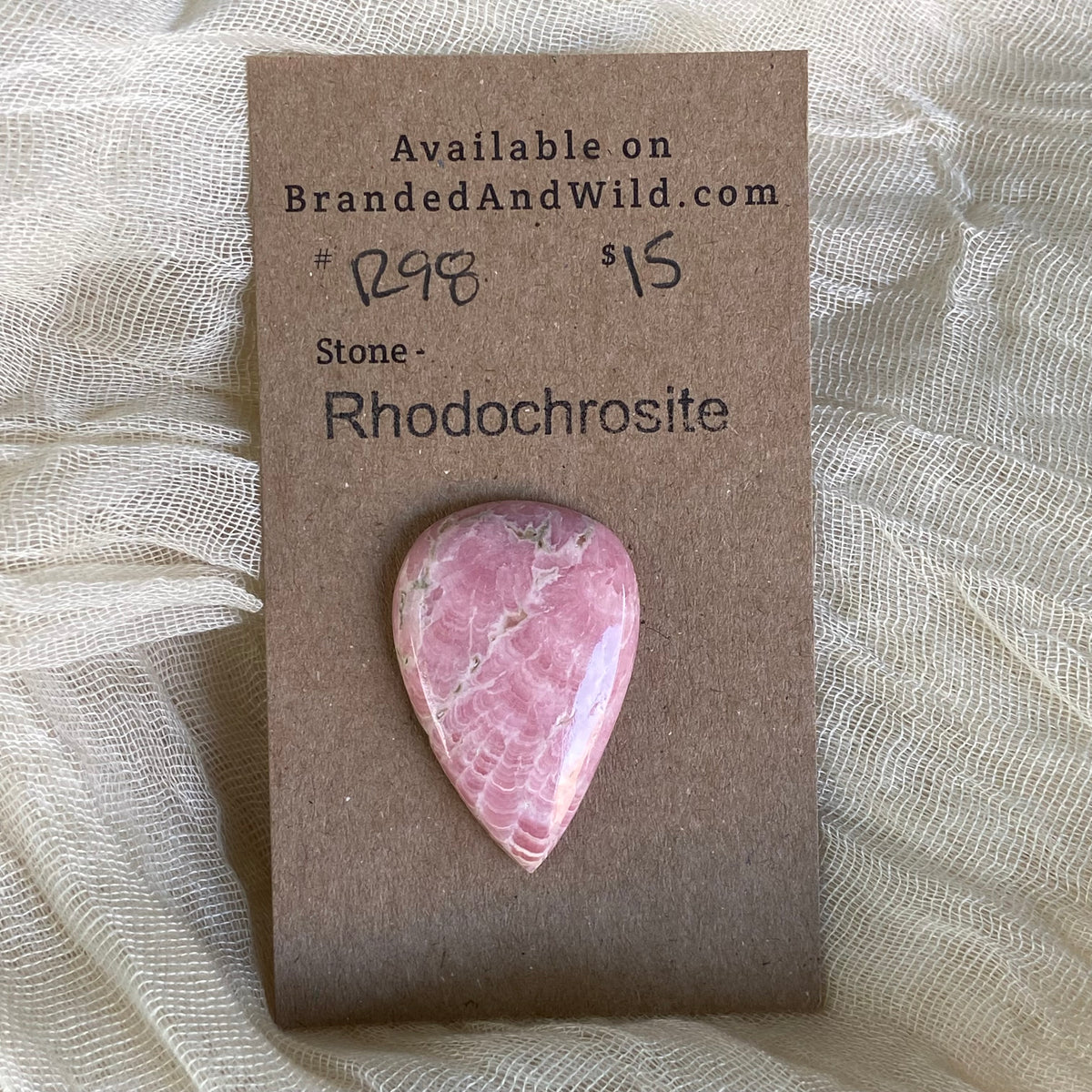 Rhodochrosite Cabochon - R98 923D9138-0E3C-4ABB-8D05-6919EFD8010E Brandedandwild.com