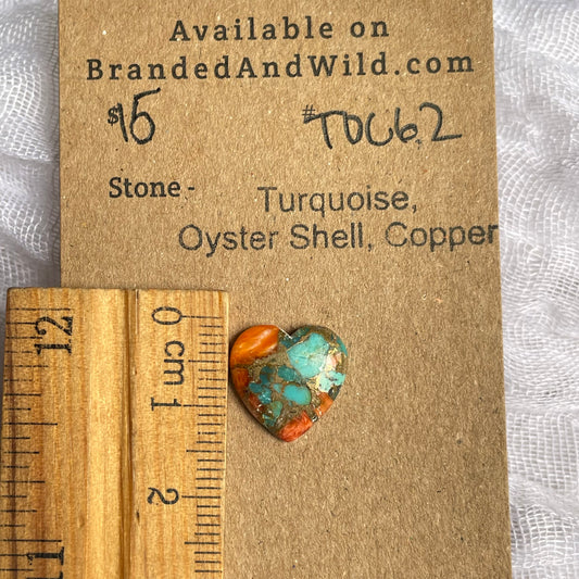 Turquoise, Oyster Shell, Copper Cabochon - TOC62 924050AE-3EE1-48A8-A255-C15459BB530E Brandedandwild.com