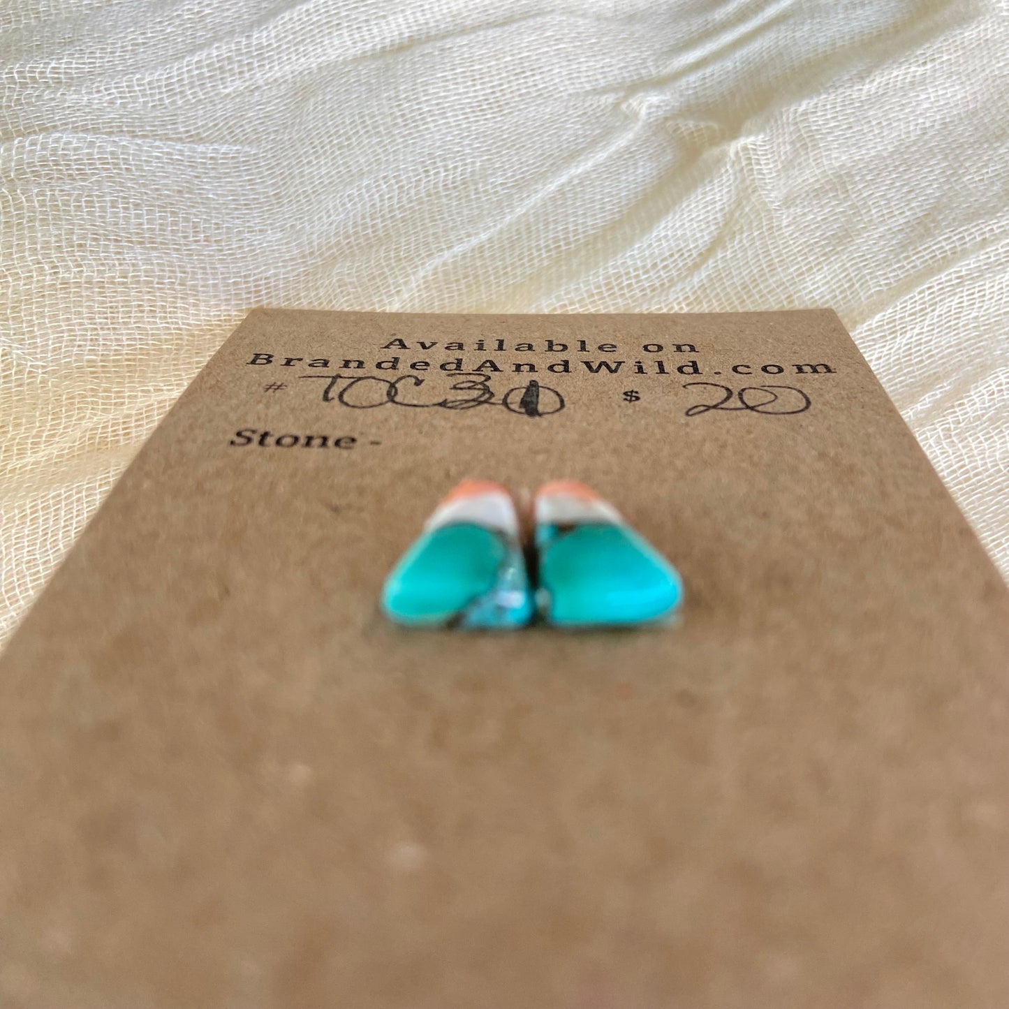Turquoise, Oyster Shell, Copper Cabochon - TOC31 9260EBDF-0D28-47CF-8382-C47B96E2242A Brandedandwild.com