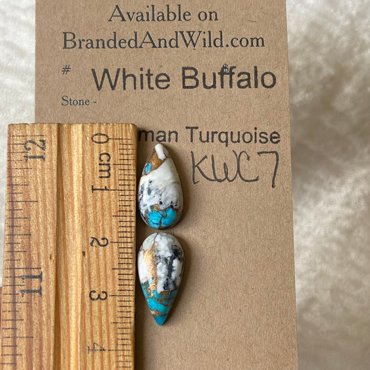 Kingman Turquoise, White Buffalo, Copper Cabochon - KWC7 9275F995-3396-4B9B-82CE-3C48A0C2200B Brandedandwild.com