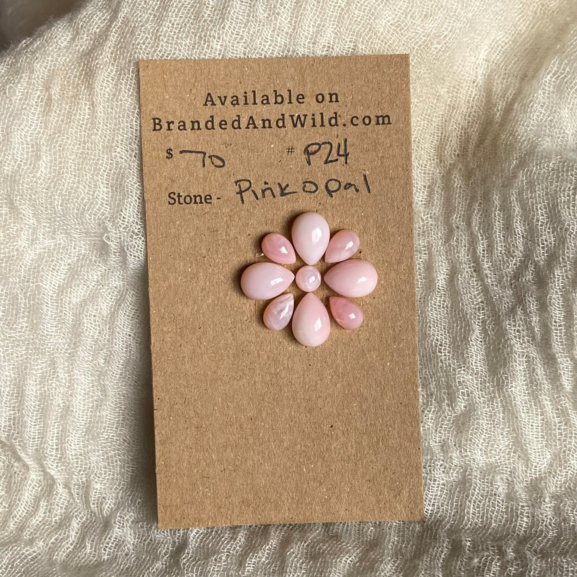 Pink Opal Cabochon - P24 92A2F9A6-5F99-49D5-8643-9CF4E1B8AE20 Brandedandwild.com