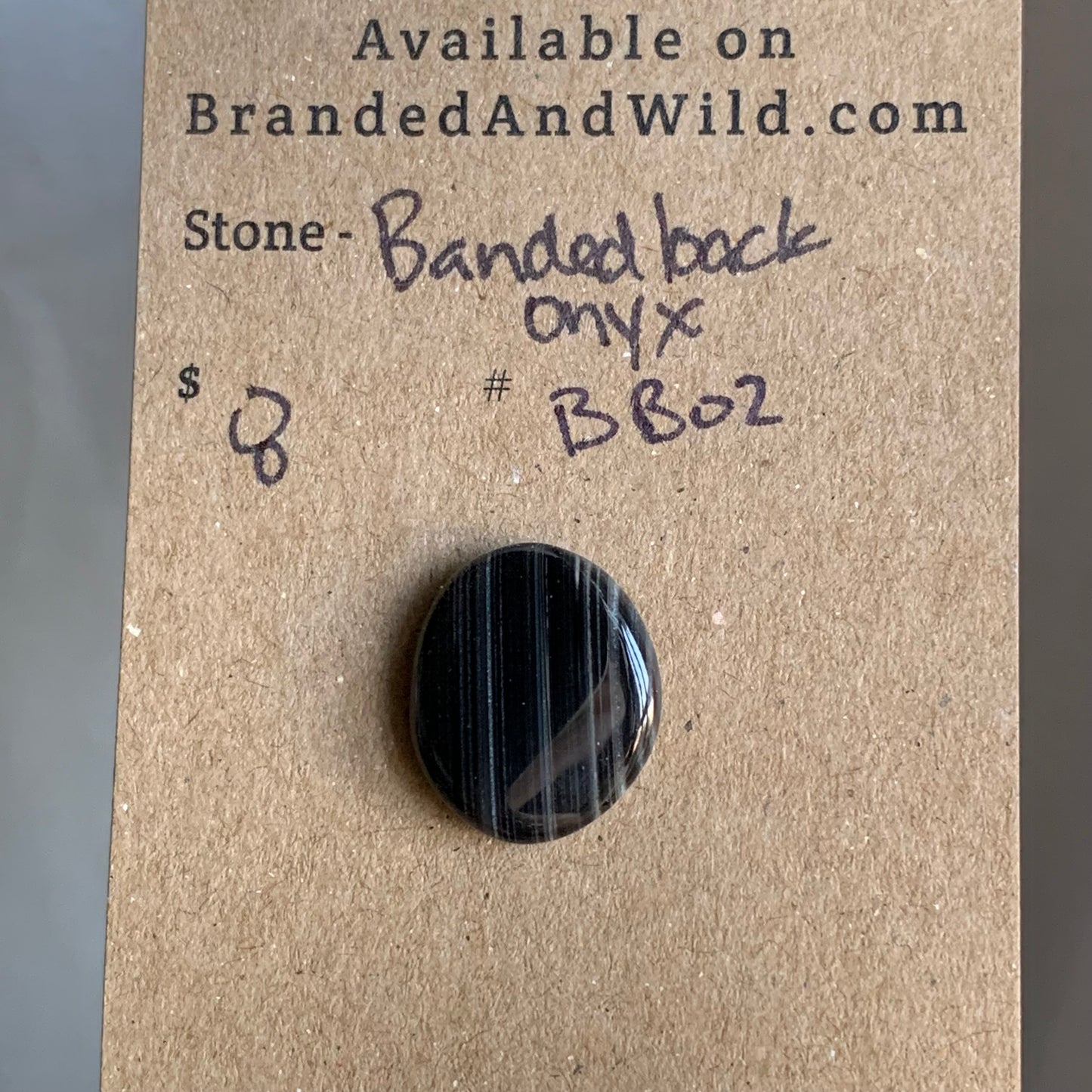 Banded Black Onyx Cabochon - BB02