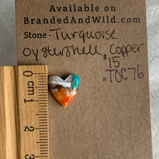 Turquoise, Oystershell, Copper Cabochon - TOC76