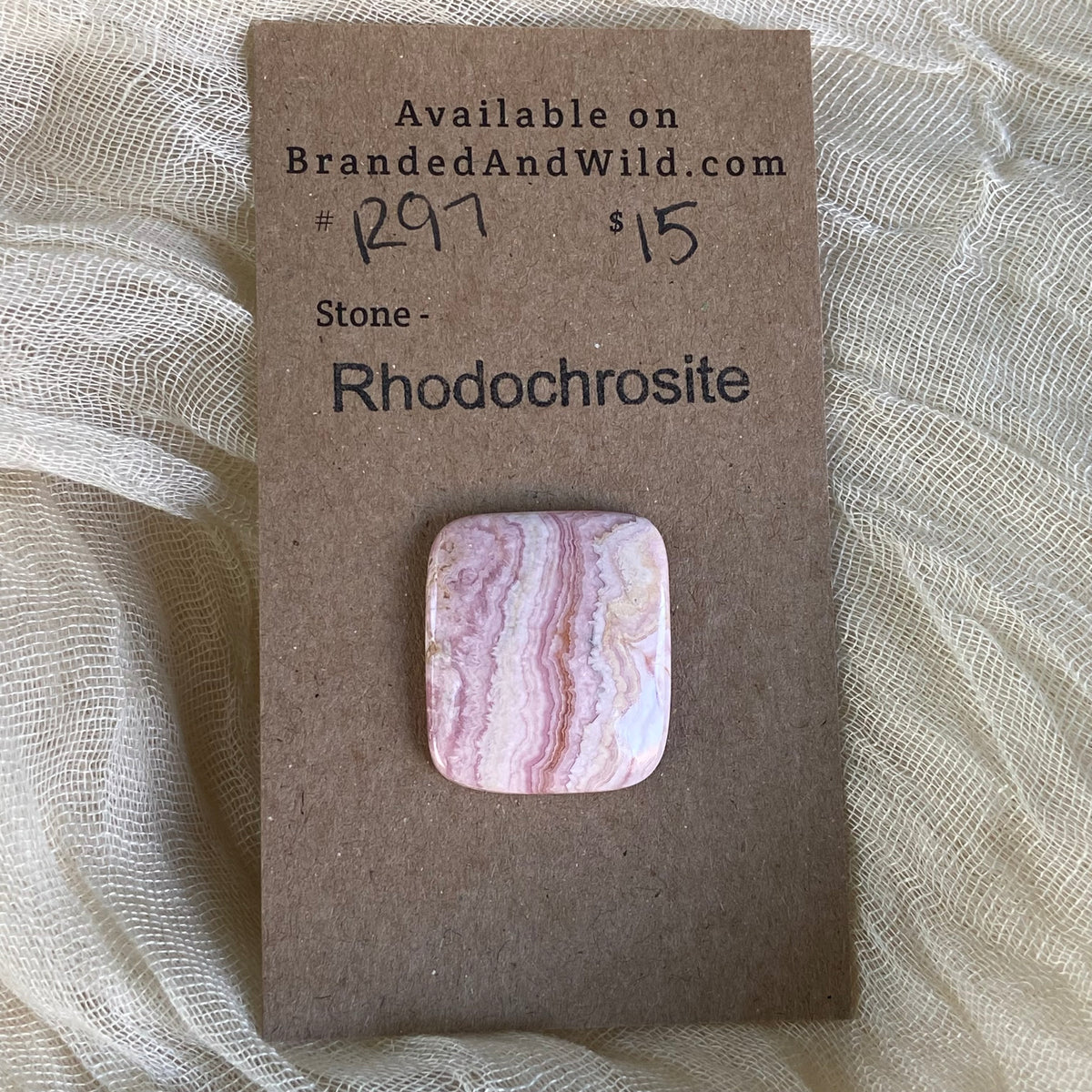 Rhodochrosite Cabochon - R97 92DE7E1A-6508-4EFD-AE34-7137A9D6DA67 Brandedandwild.com