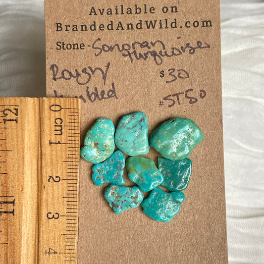 Sonoran Turquoise Rough Tumbled Cabochon - ST50 92F2D311-C7E9-405F-A3F2-4DCEE98AF6A7 Brandedandwild.com