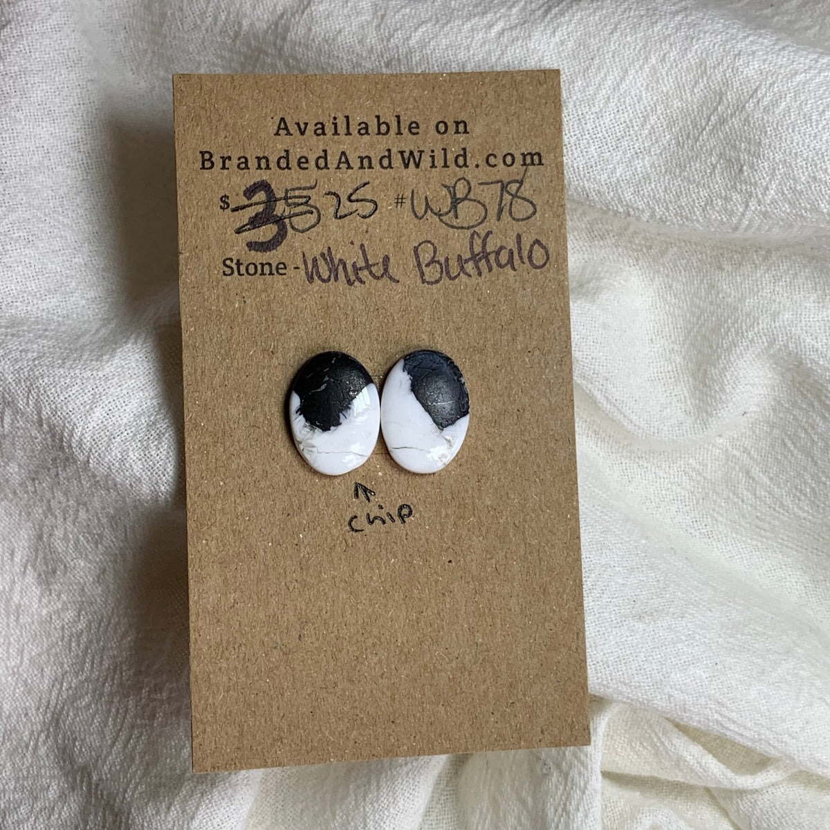 White Buffalo Cabochon - WB78 9310DCDE-4ECE-43CD-B483-37841745262D Brandedandwild.com