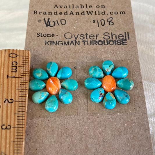 Oystershell / Kingman Turquoise Cabochon - K010 9312179F-CBF1-4573-A194-07E215EA63A0 Brandedandwild.com
