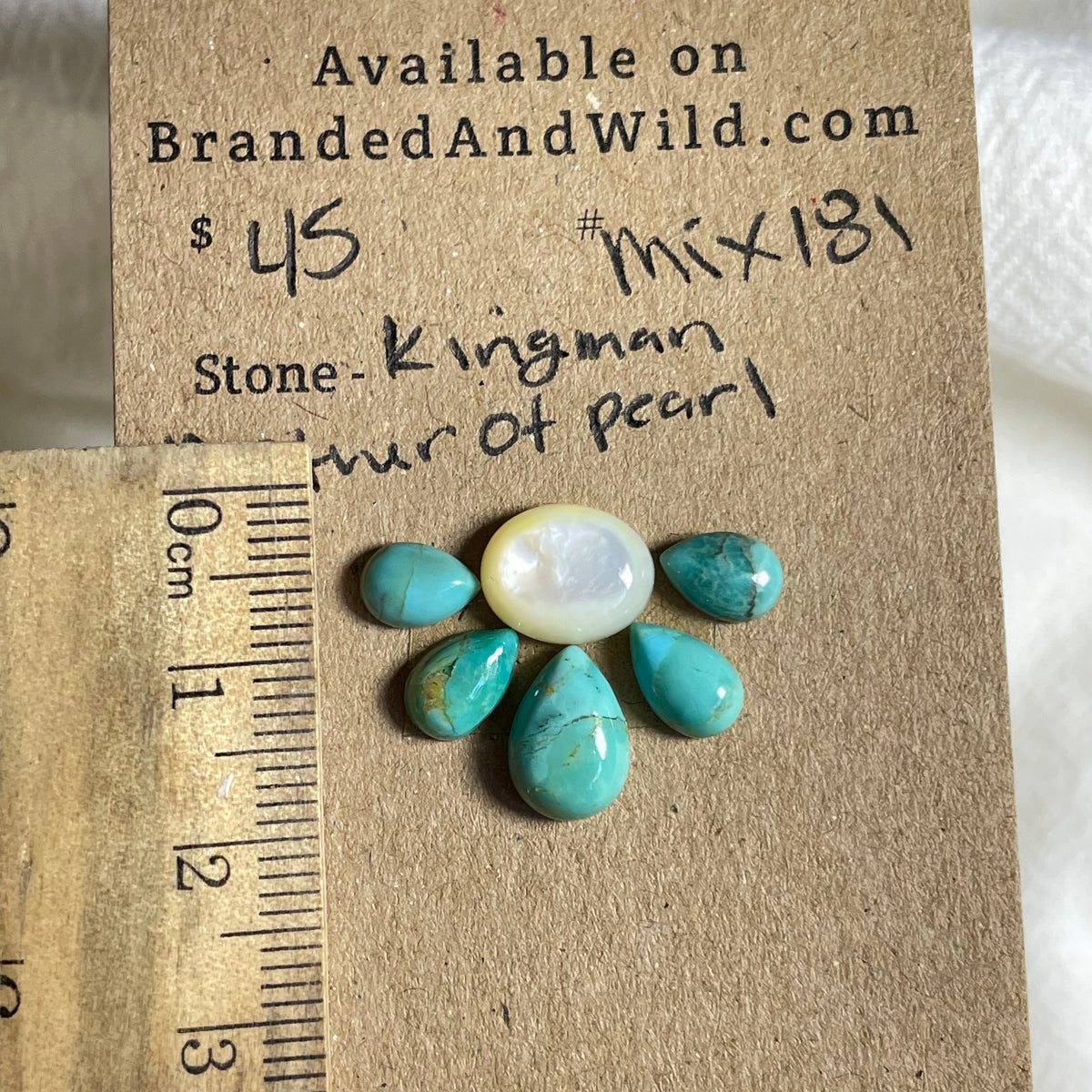 Kingman Turquoise / Mother of Pearl Cabochon - Mix181