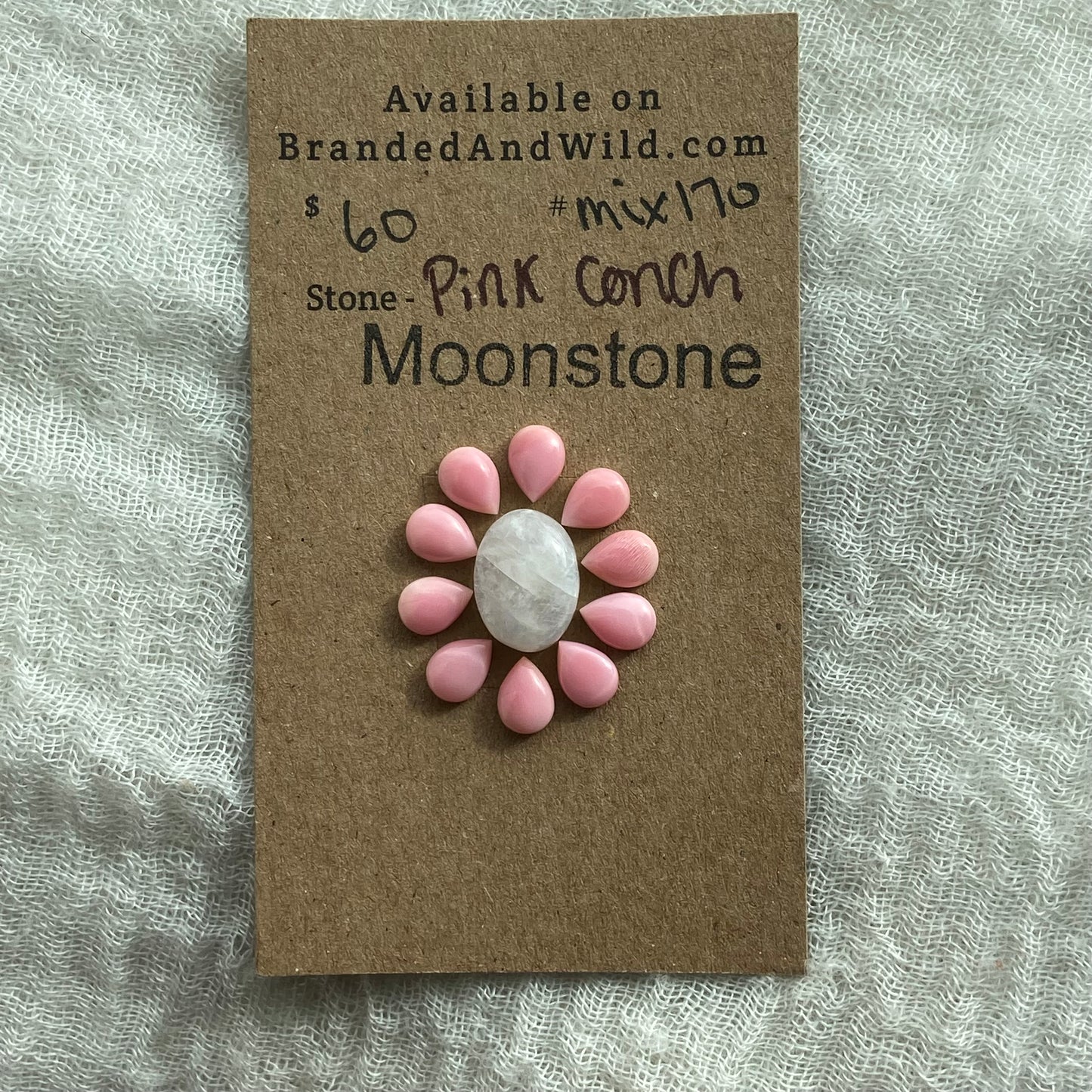 Pink Conch / White Moonstone- Mix170