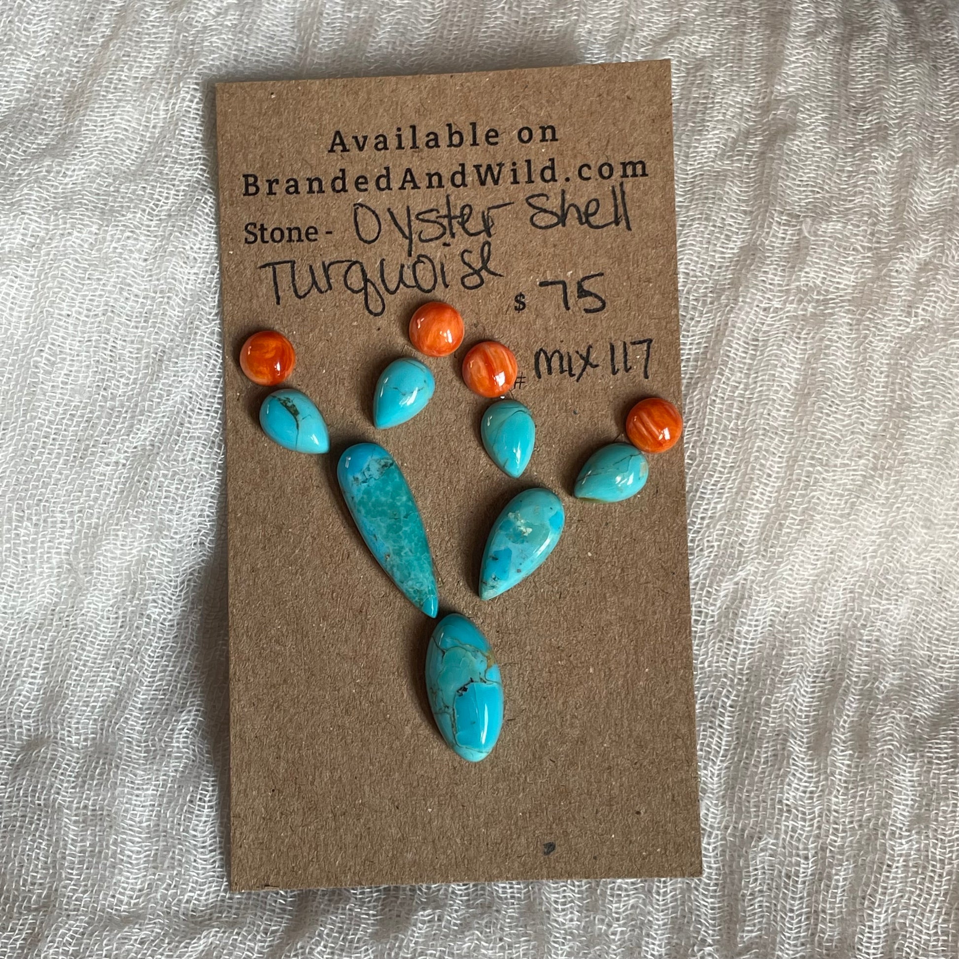 Turquoise / Oyster Shell Cabochon - MIX117 9343497F-AEE8-4425-A38D-1E9F385800FB Brandedandwild.com