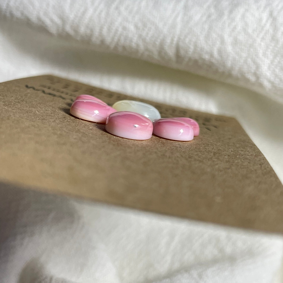 Pink Conch / Kingman Turquoise Cabochon - MIX113