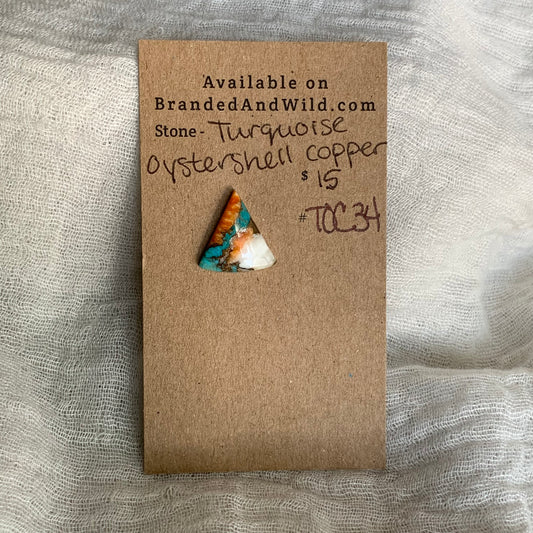Turquoise, Oystershell, Copper Cabochon - TOC34