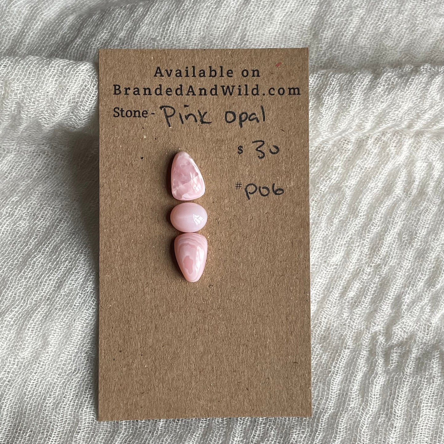 Pink Opal cabochon - P06 94883D47-80AC-4406-81B4-81D2E4B3E6D2 Brandedandwild.com