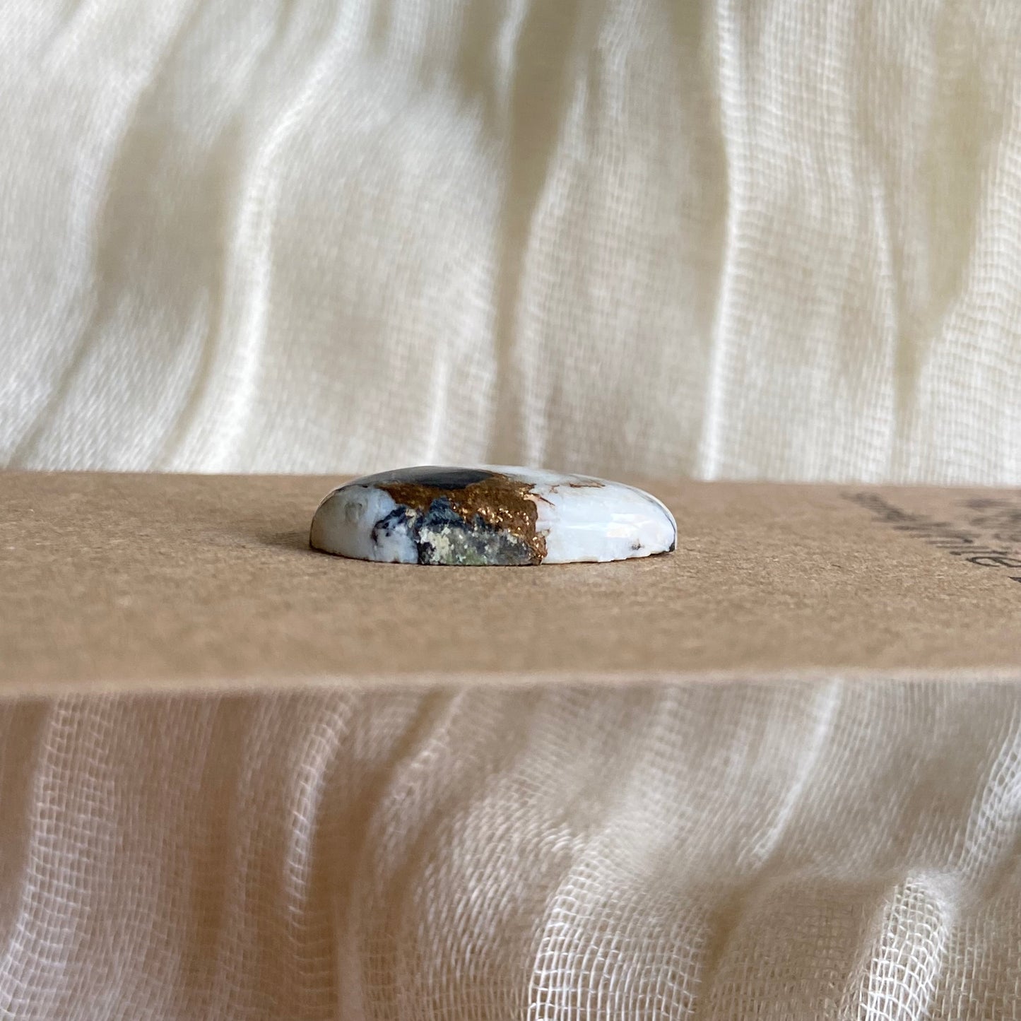 Kingman Turquoise, White Buffalo, Copper Cabochon - KW30