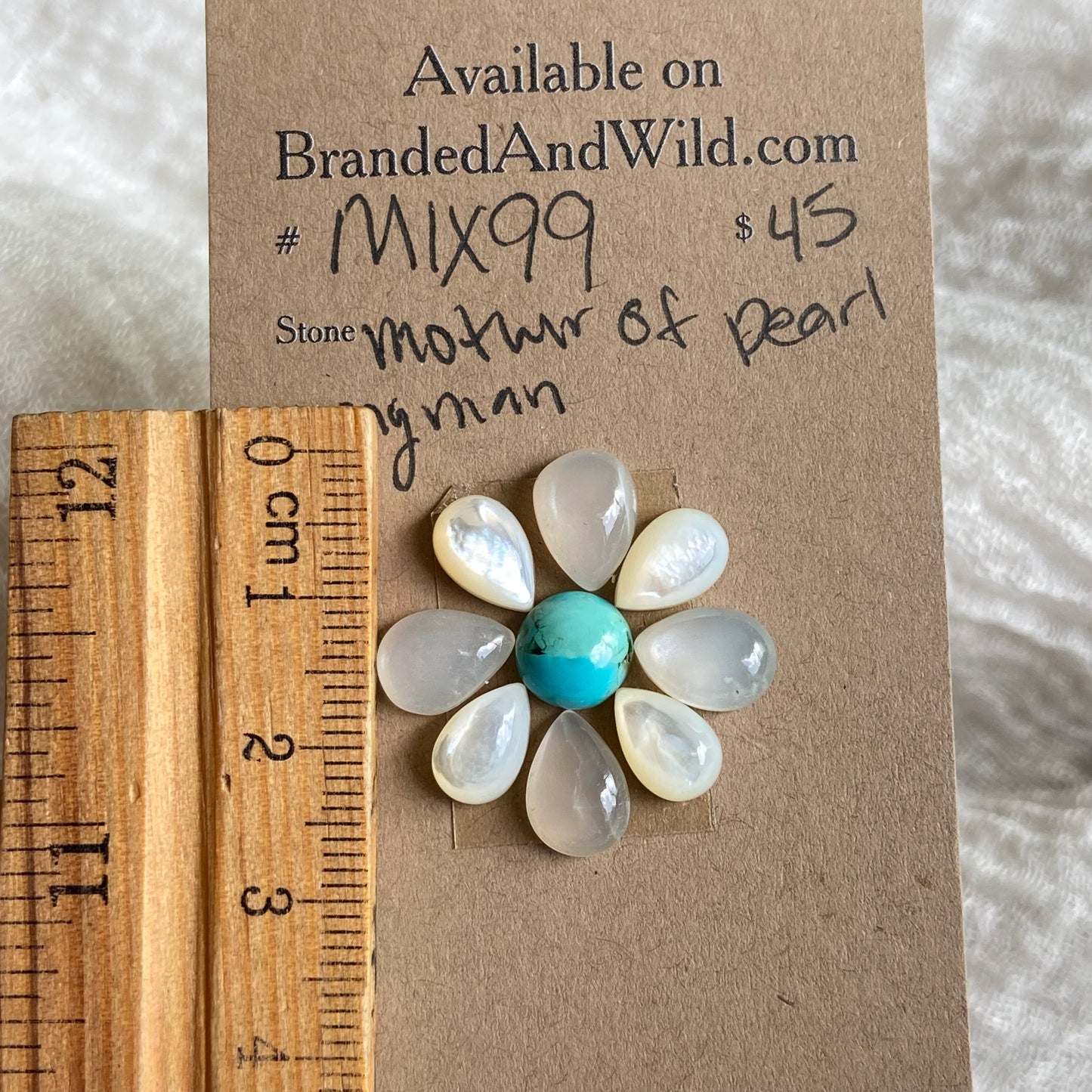 Mother of Pearl / Kingman Cabochon - Mix99 94C43A44-827F-426D-BCE9-DA9797939ED4 Brandedandwild.com