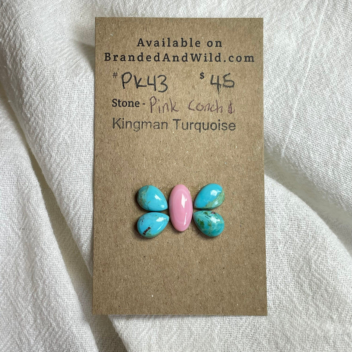 Pink Conch / Kingman Turquoise Cabochon - PK43