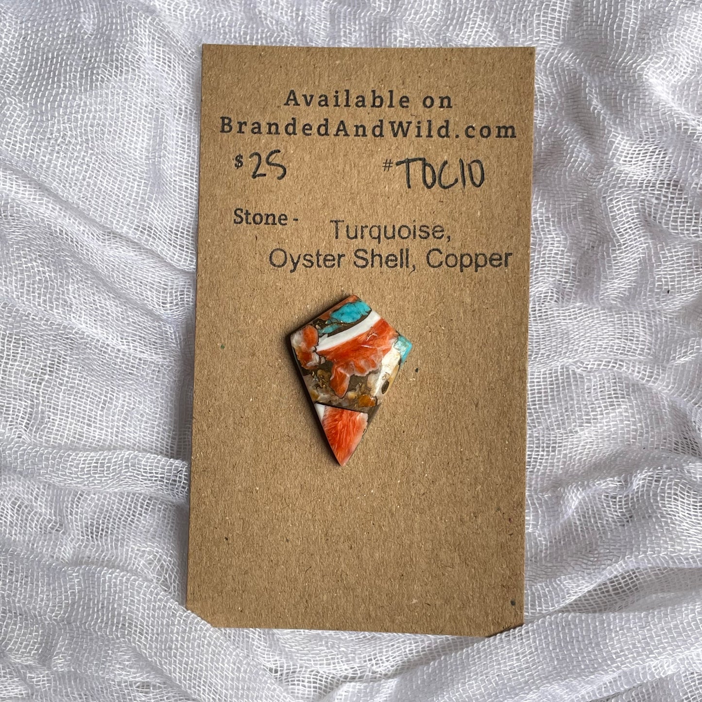Turquoise, Oyster Shell, Copper Cabochon - TOC10 94F4BBD5-FCC4-4857-946C-25EC18122543 Brandedandwild.com