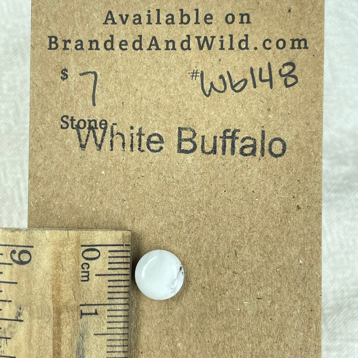 White Buffalo Cabochon - WB148 94FAC2D7-44B5-4FCB-9650-71D1DD71748F Brandedandwild.com