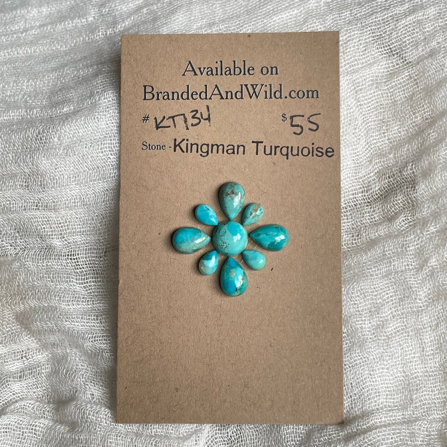 Kingman Turquoise Cabochon - KT134 95231297-B1B6-4CE3-A0D4-E609271DD1B2 Brandedandwild.com
