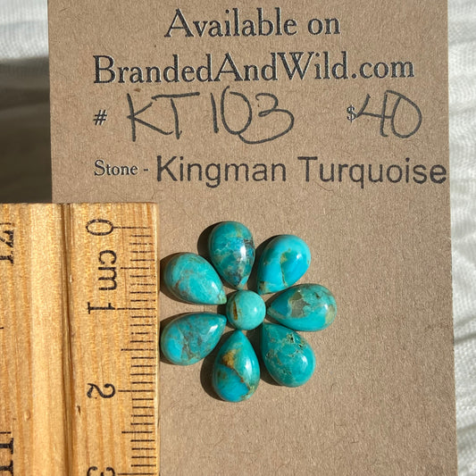 Kingman Turquoise Cabochon - KT103 952EF98D-578C-4F05-A11A-B90D3C6E329F Brandedandwild.com