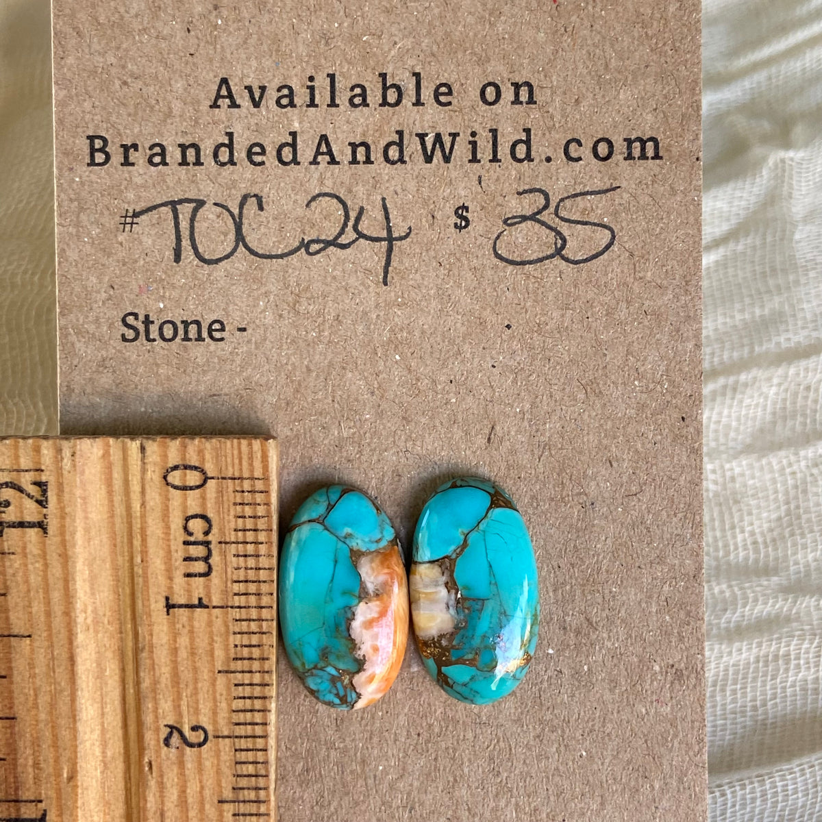 Turquoise, Oyster Shell, Copper Cabochon - TOC24 956B8850-D20B-458A-A1F7-BBE14A464E7C Brandedandwild.com