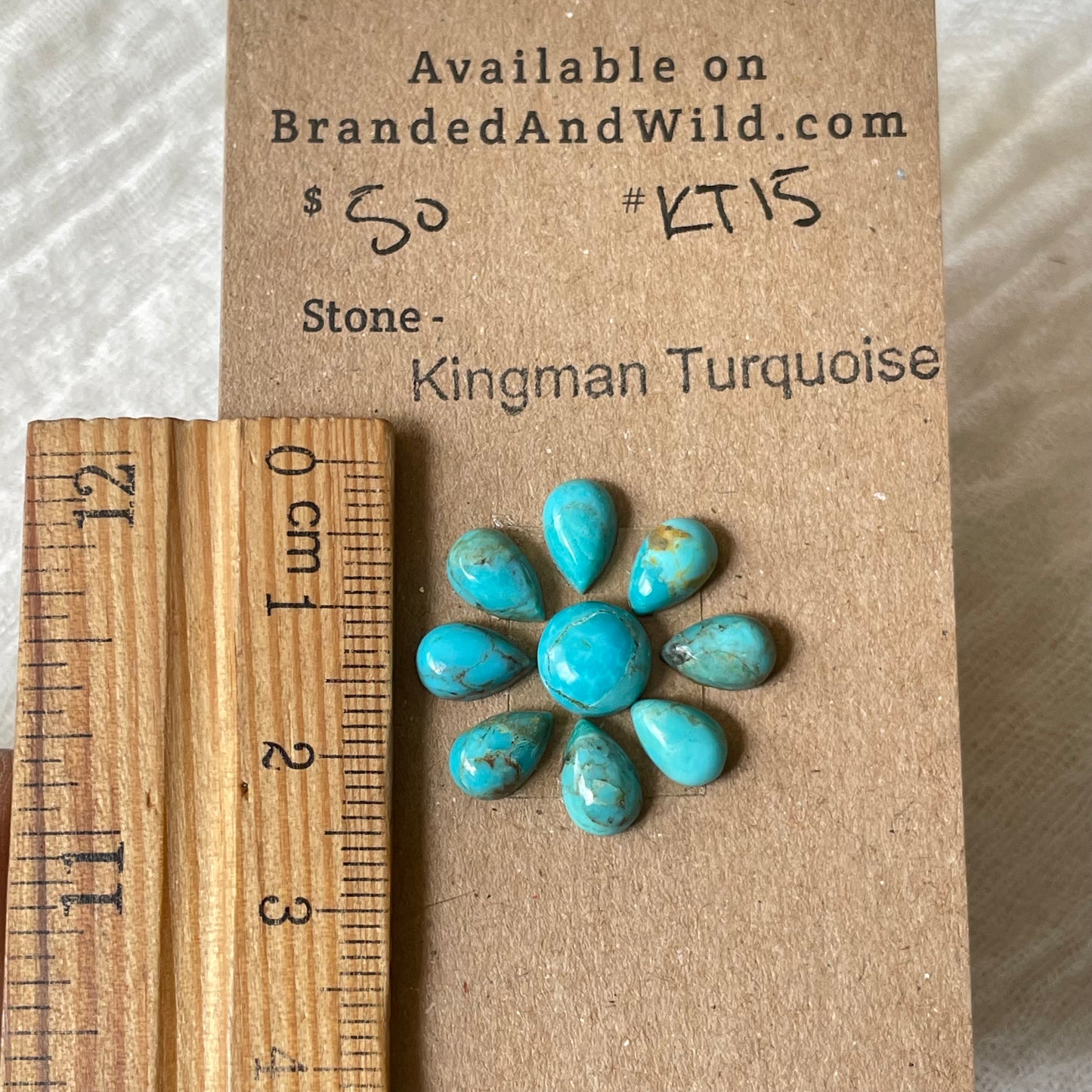 Kingman Turquoise Cabochon - KT15 957BA6FA-5C04-4D95-BD21-A1A22F2ED295 Brandedandwild.com