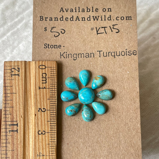 Kingman Turquoise Cabochon - KT15 957BA6FA-5C04-4D95-BD21-A1A22F2ED295 Brandedandwild.com