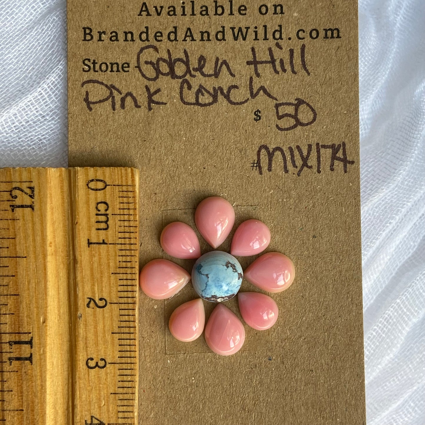 Golden Hill/Pink Conch Cabochon - Mix174