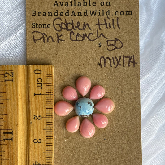 Golden Hill/Pink Conch Cabochon - Mix174