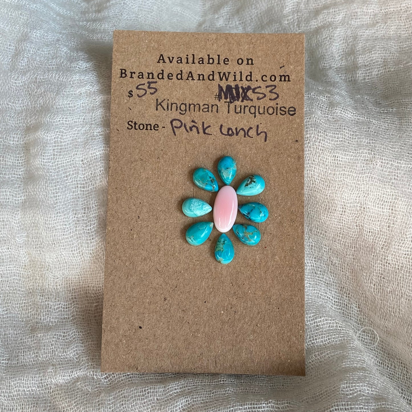 Pink Conch / Kingman Turquoise Cabochon - Mix53 9581C634-7640-47D1-848B-E789E7DFD884 Brandedandwild.com