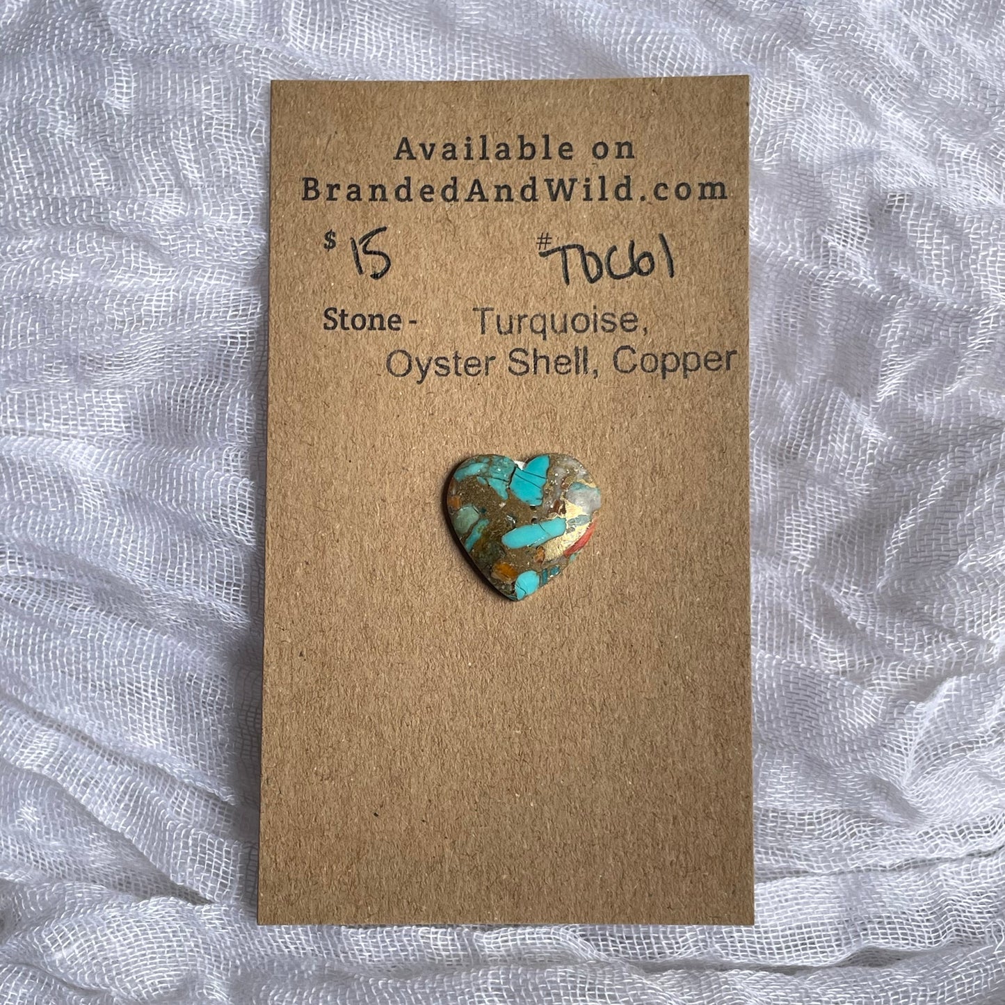 Turquoise, Oyster Shell, Copper Cabochon - TOC61 95B556AB-CC24-4916-A4D9-6BEE91960D45 Brandedandwild.com