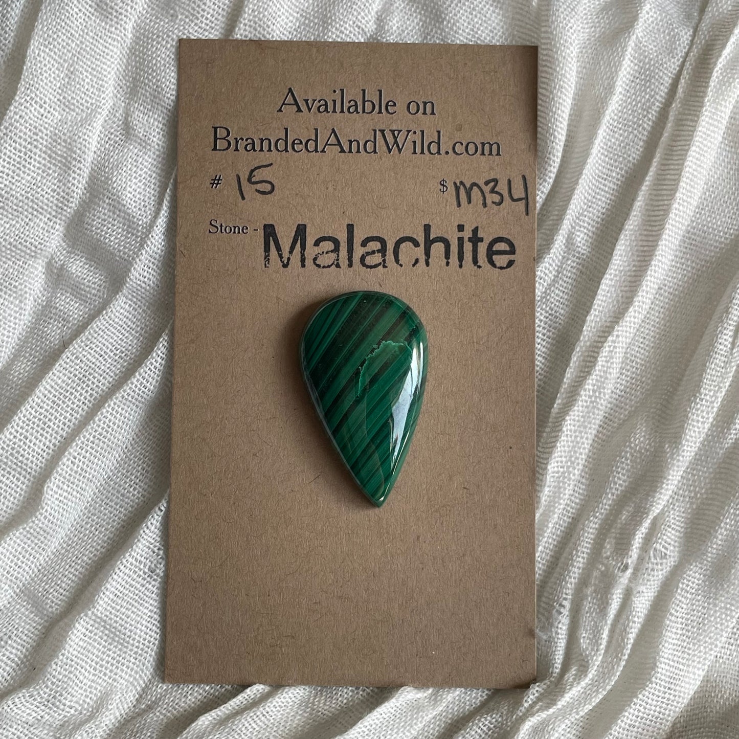 Malachite Cabochon - M34 95D7F71D-E339-4B9F-8B8B-D73FA3B790D6 Brandedandwild.com