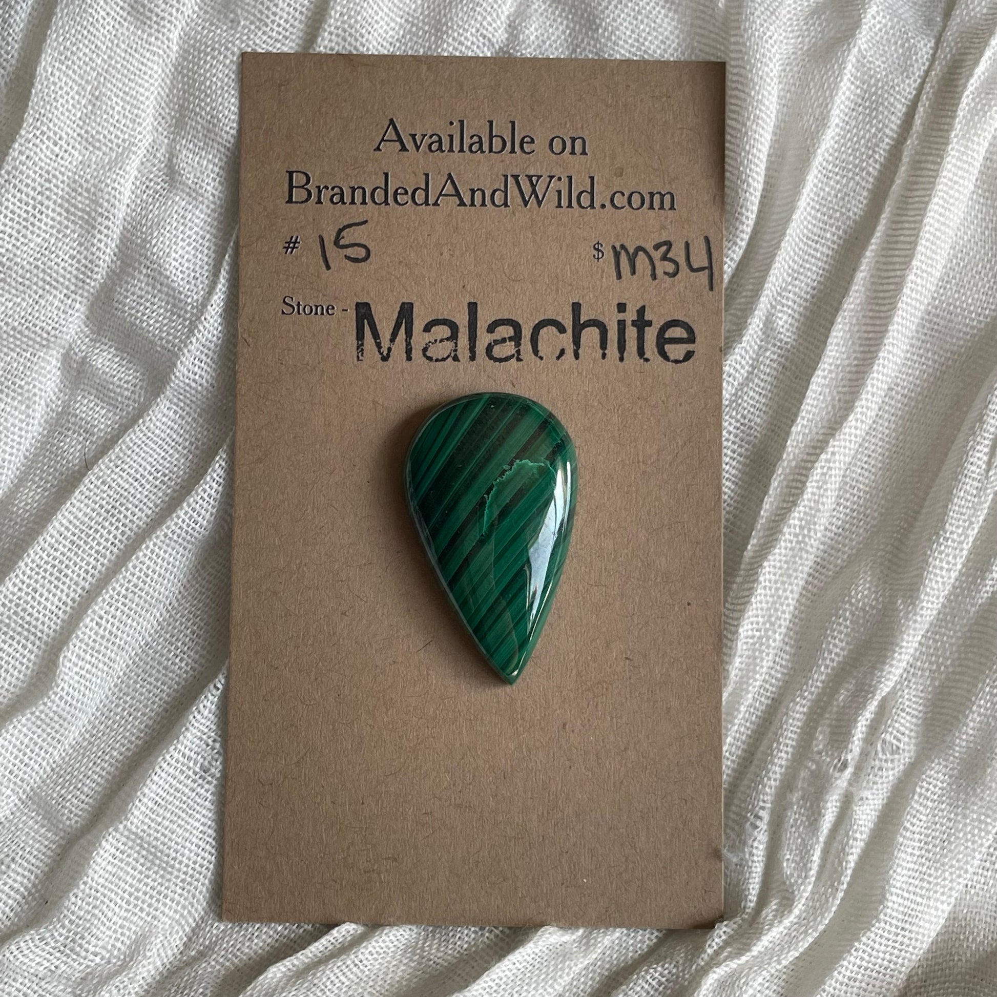 Malachite Cabochon - M34 95D7F71D-E339-4B9F-8B8B-D73FA3B790D6 Brandedandwild.com