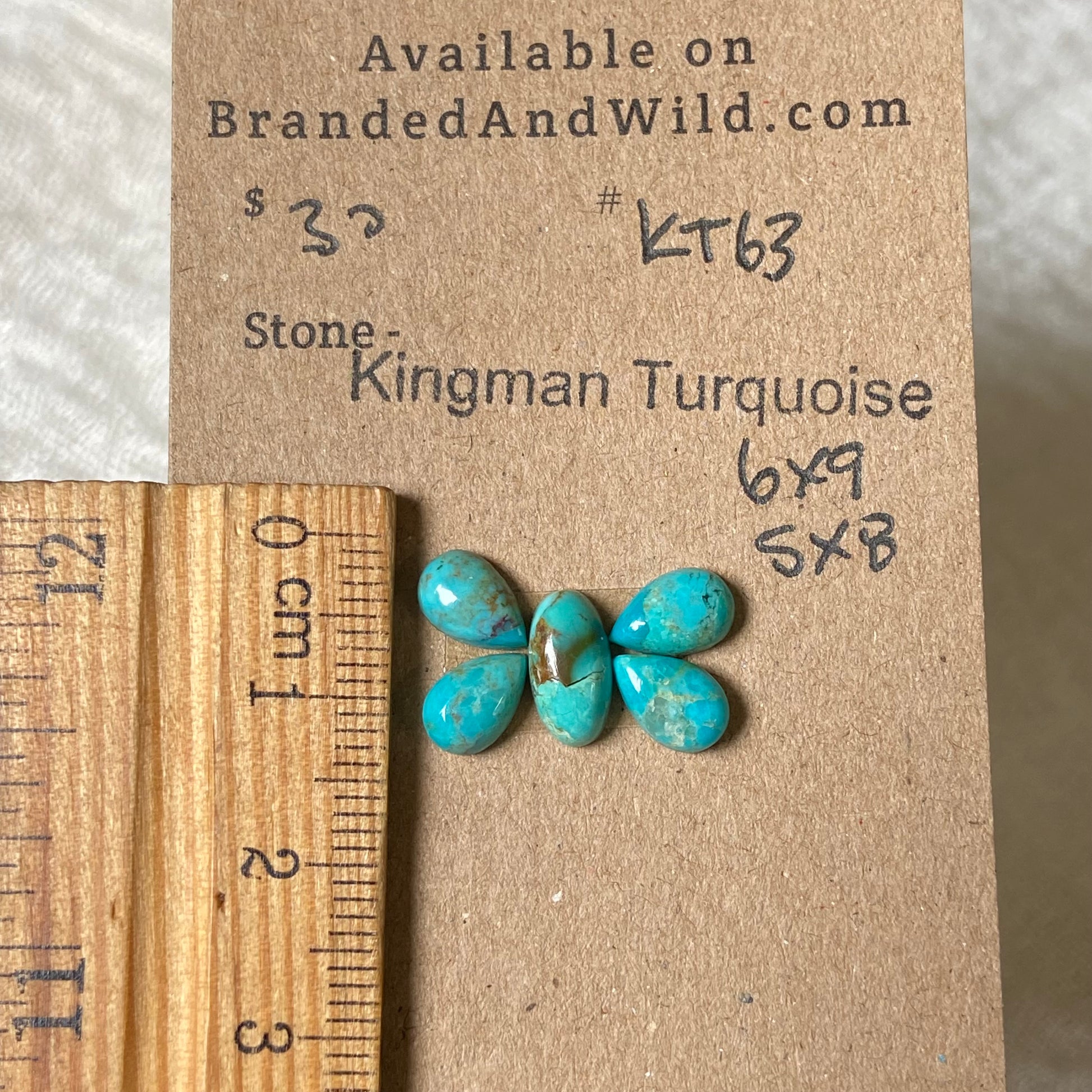 Kingman Turquoise Cabochon - KT63 95D829CE-BB8D-4EB3-890A-35922FC5E7D9 Brandedandwild.com