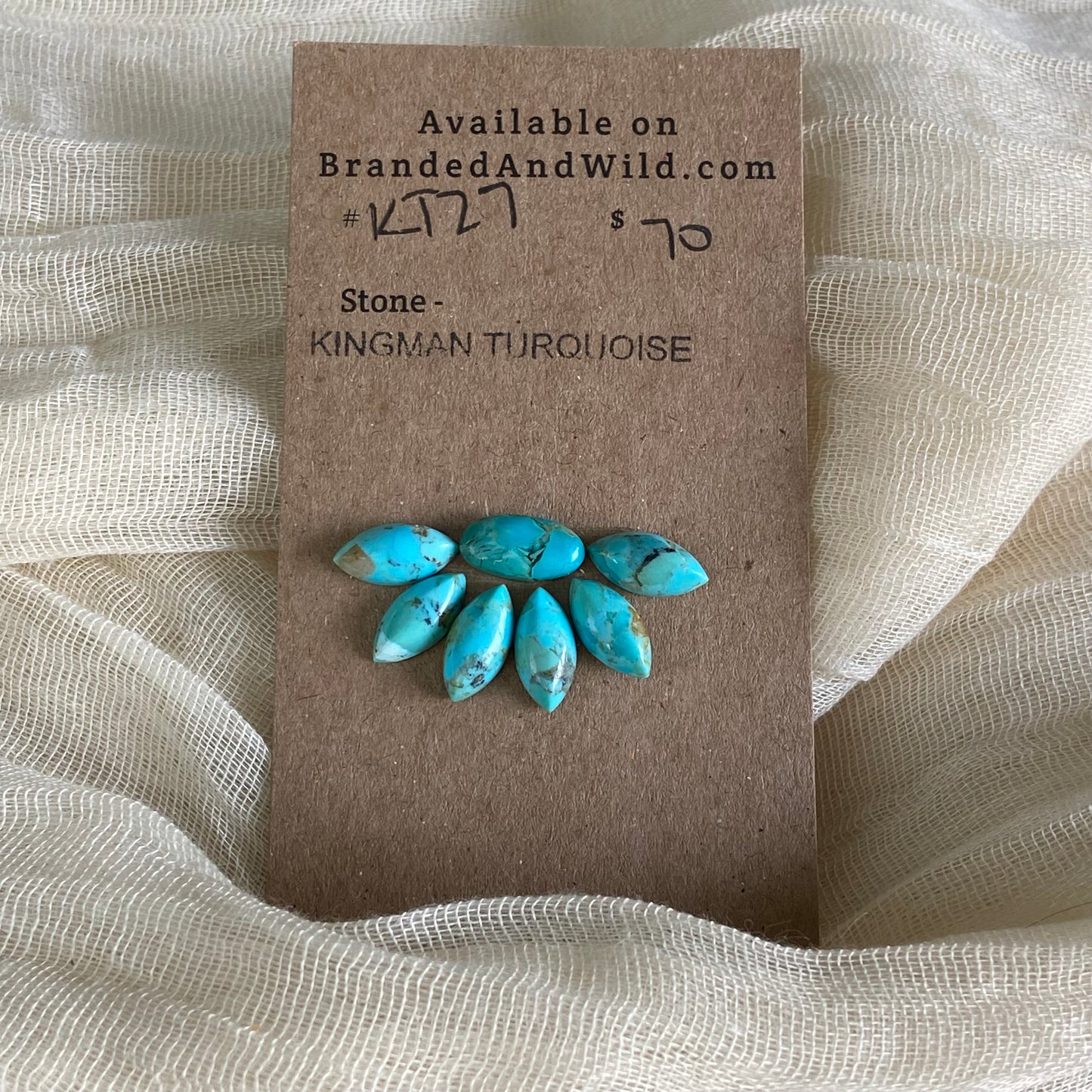 Kingman Turquoise Cabochon - KT27 95DC197D-960D-45C2-A76C-28CE9842F899 Brandedandwild.com