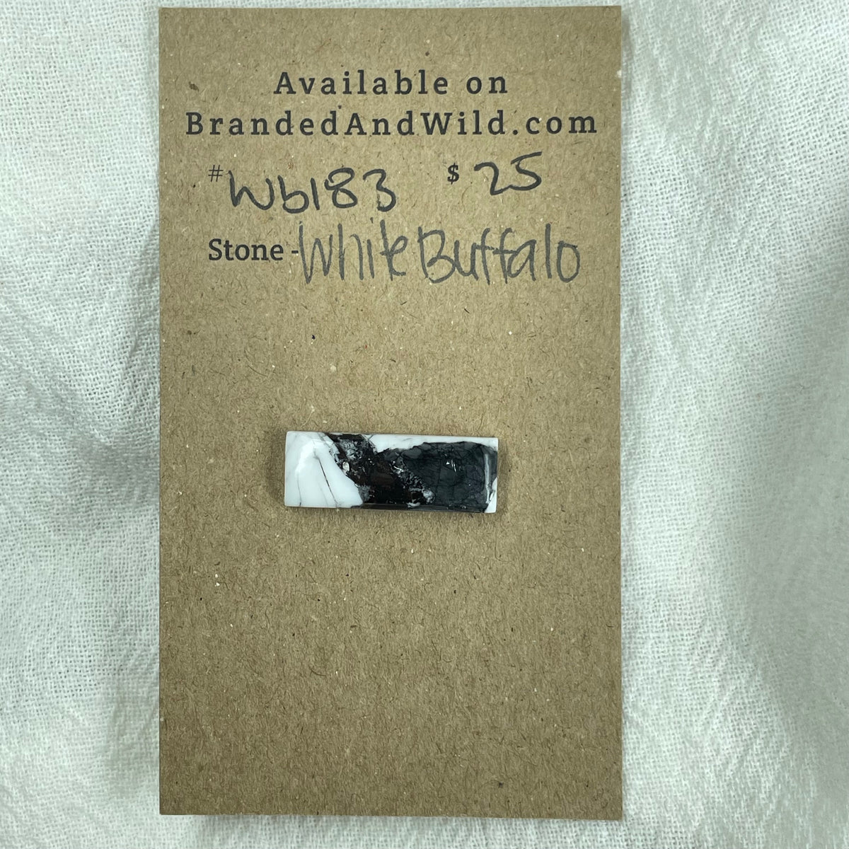 White Buffalo Cabochon - WB183 95FD3C5E-49DA-4D11-A5C1-A1A3474AD4B2 Brandedandwild.com