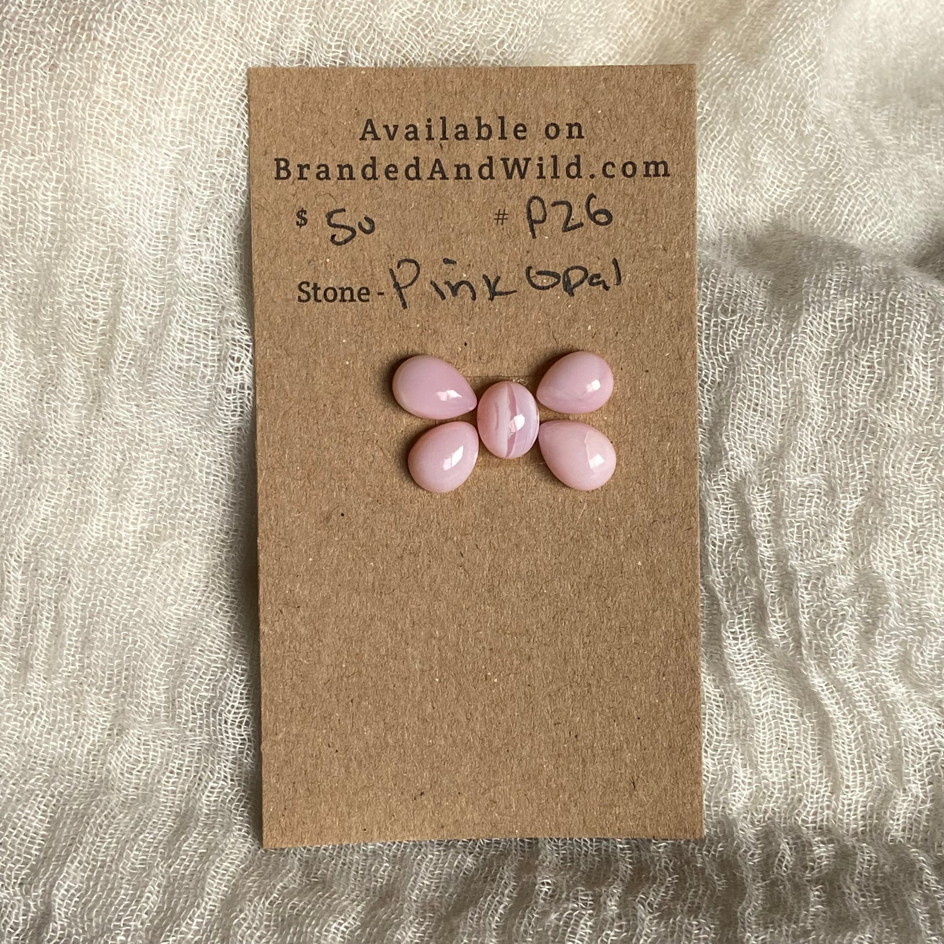 Pink Opal Cabochon - P26 96241E60-EB4C-4911-ADEF-042F6C9A85BF Brandedandwild.com