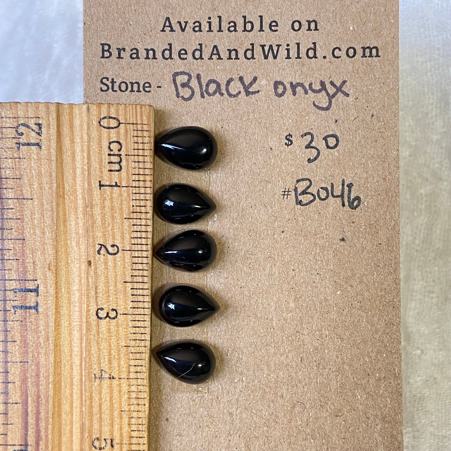 Black Onyx Cabochon - B046 9629C562-2B23-444B-8CBF-6C6C69066E8E Brandedandwild.com