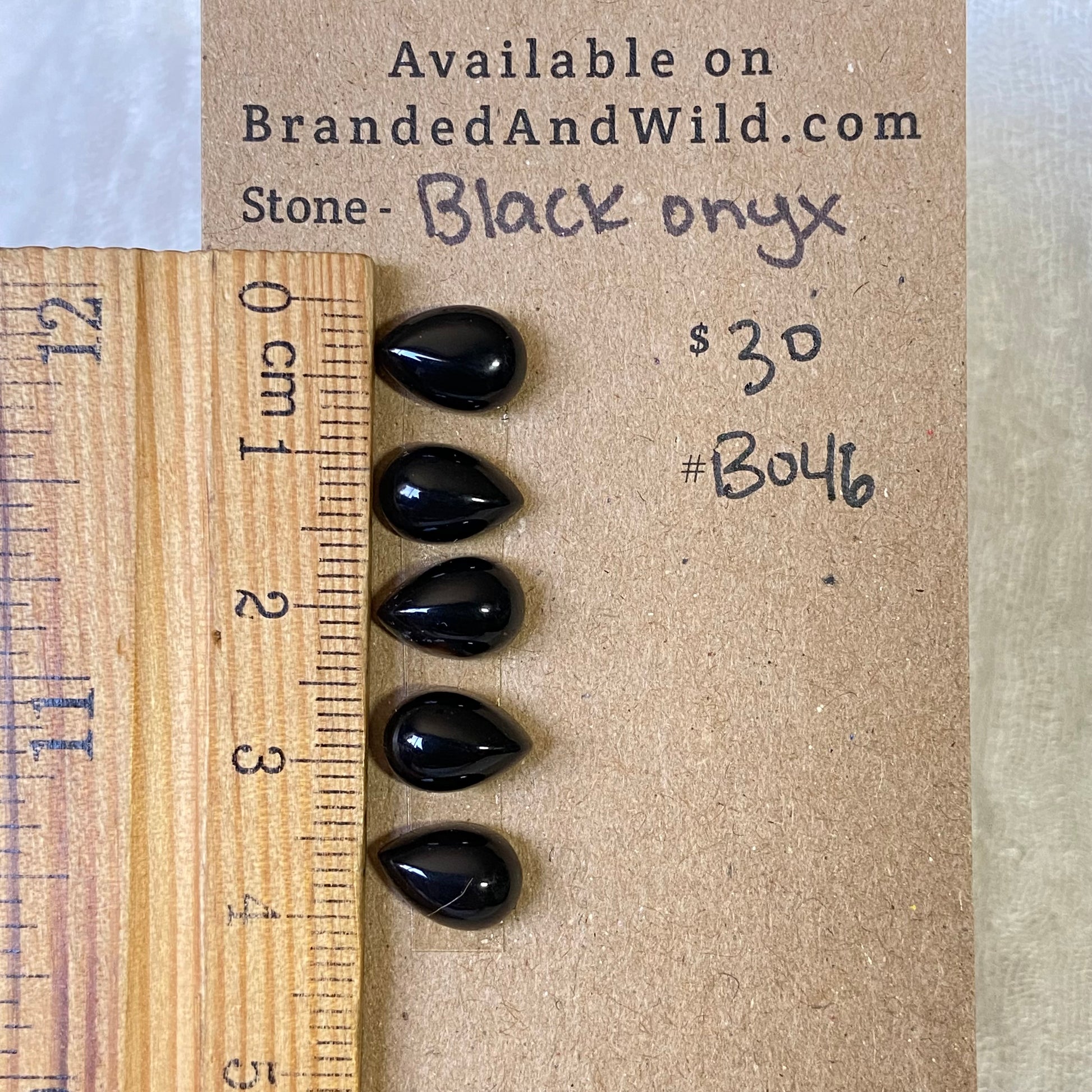 Black Onyx Cabochon - B046 9629C562-2B23-444B-8CBF-6C6C69066E8E Brandedandwild.com