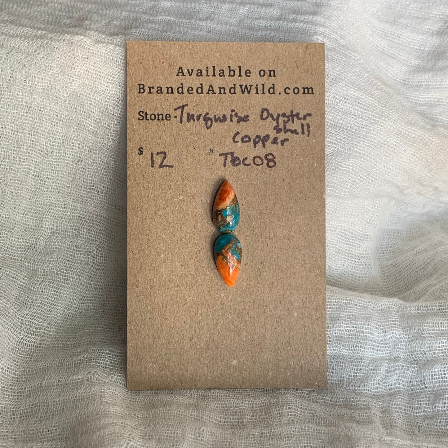 Turquoise, Oystershell, Copper Cabochon - TOC08