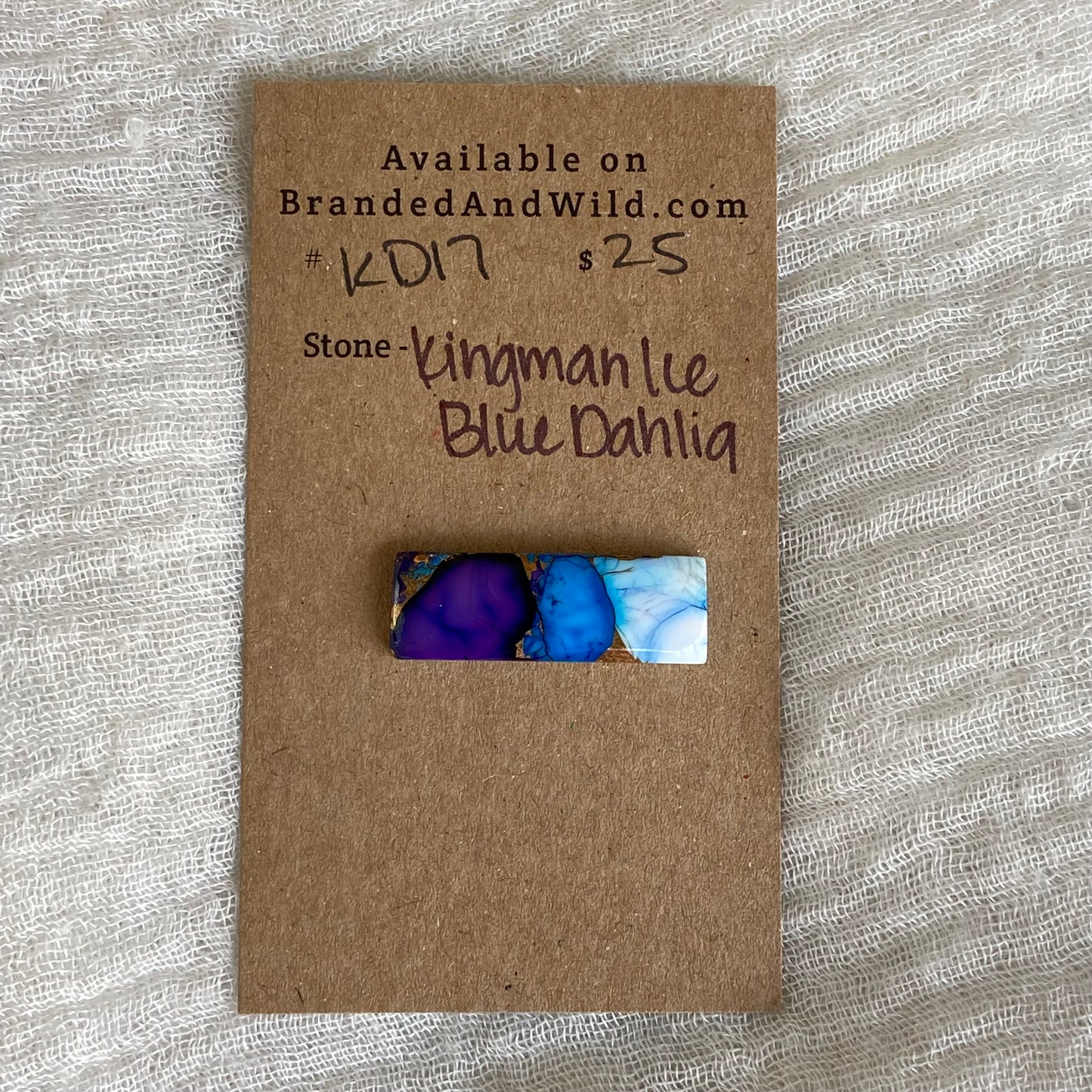 Kingman Ice Blue Dahlia Cabochon - KD17