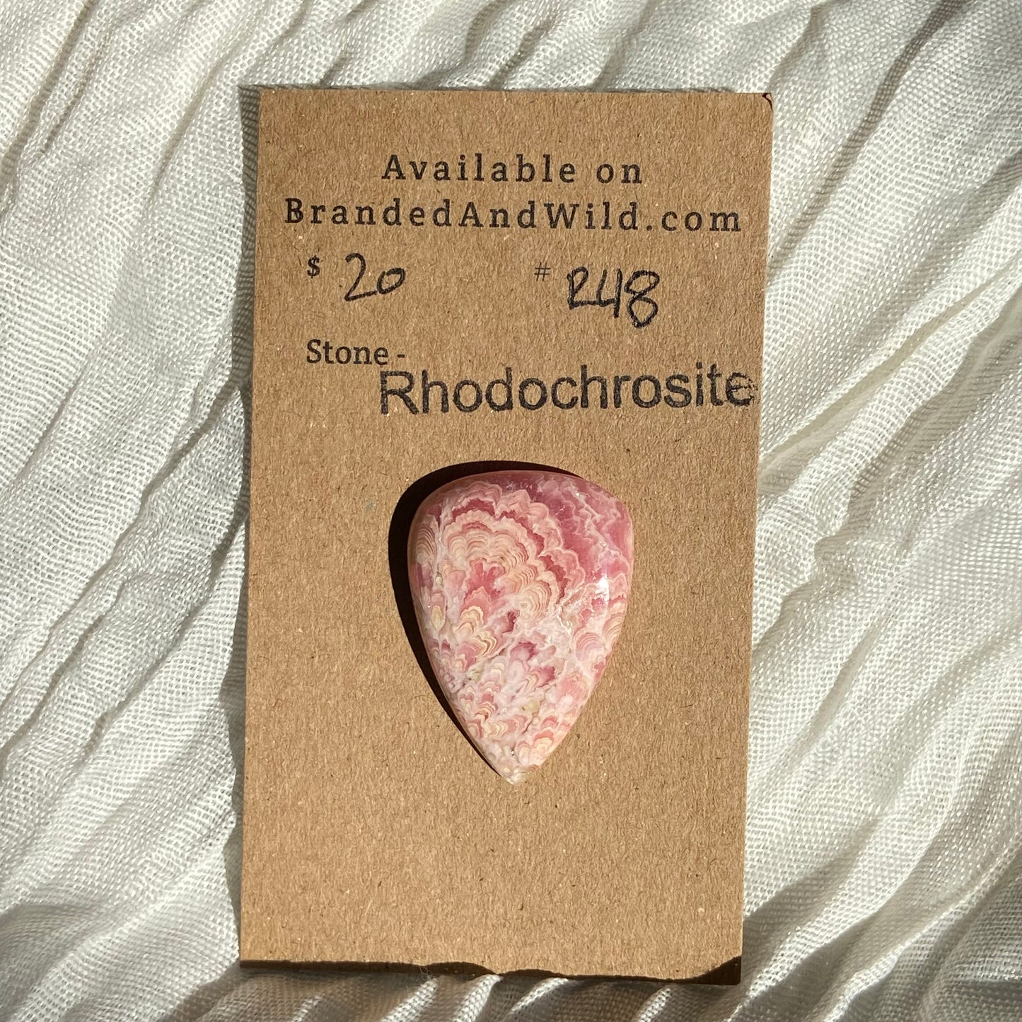 Rhodochrosite Cabochon - R48 96C223B9-644A-45AF-AF5A-1CA3D16CE0B5 Brandedandwild.com