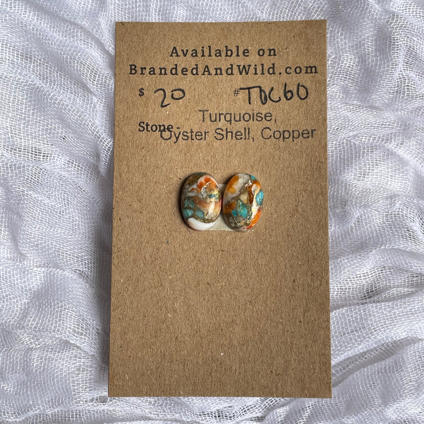Turquoise, Oyster Shell, Copper Cabochon - TOC60 96DC67FA-8A63-4D59-A73E-DD81662BCC60 Brandedandwild.com