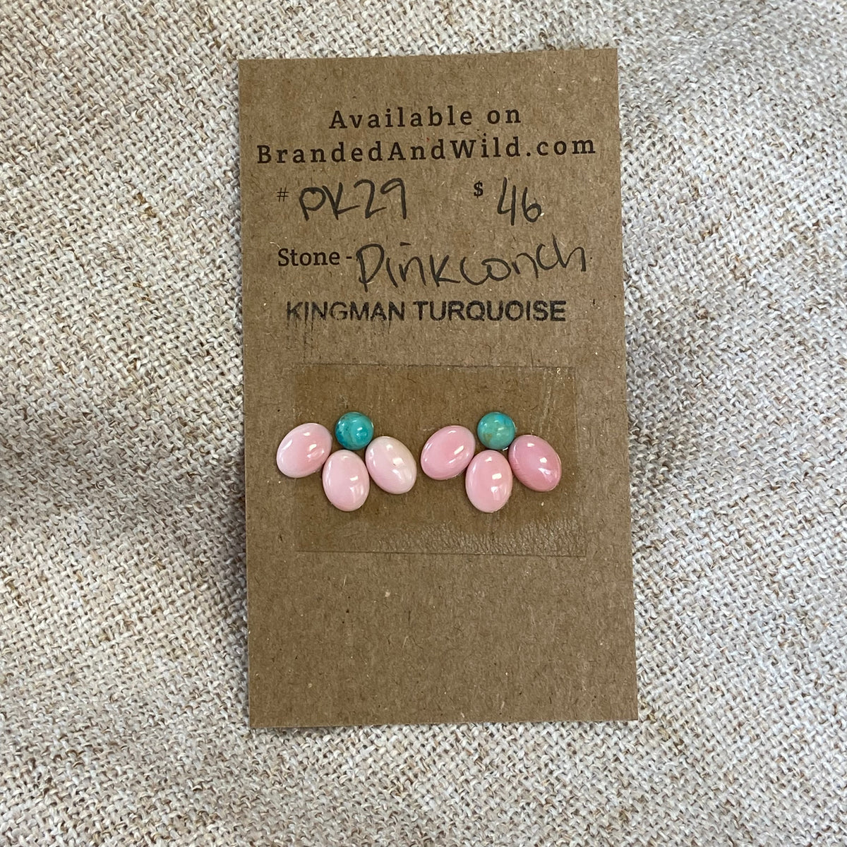 Pink Conch / Kingman Cabochon - PK29 96DF5B4E-8AF6-49E9-BE80-008FCB7249AD Brandedandwild.com