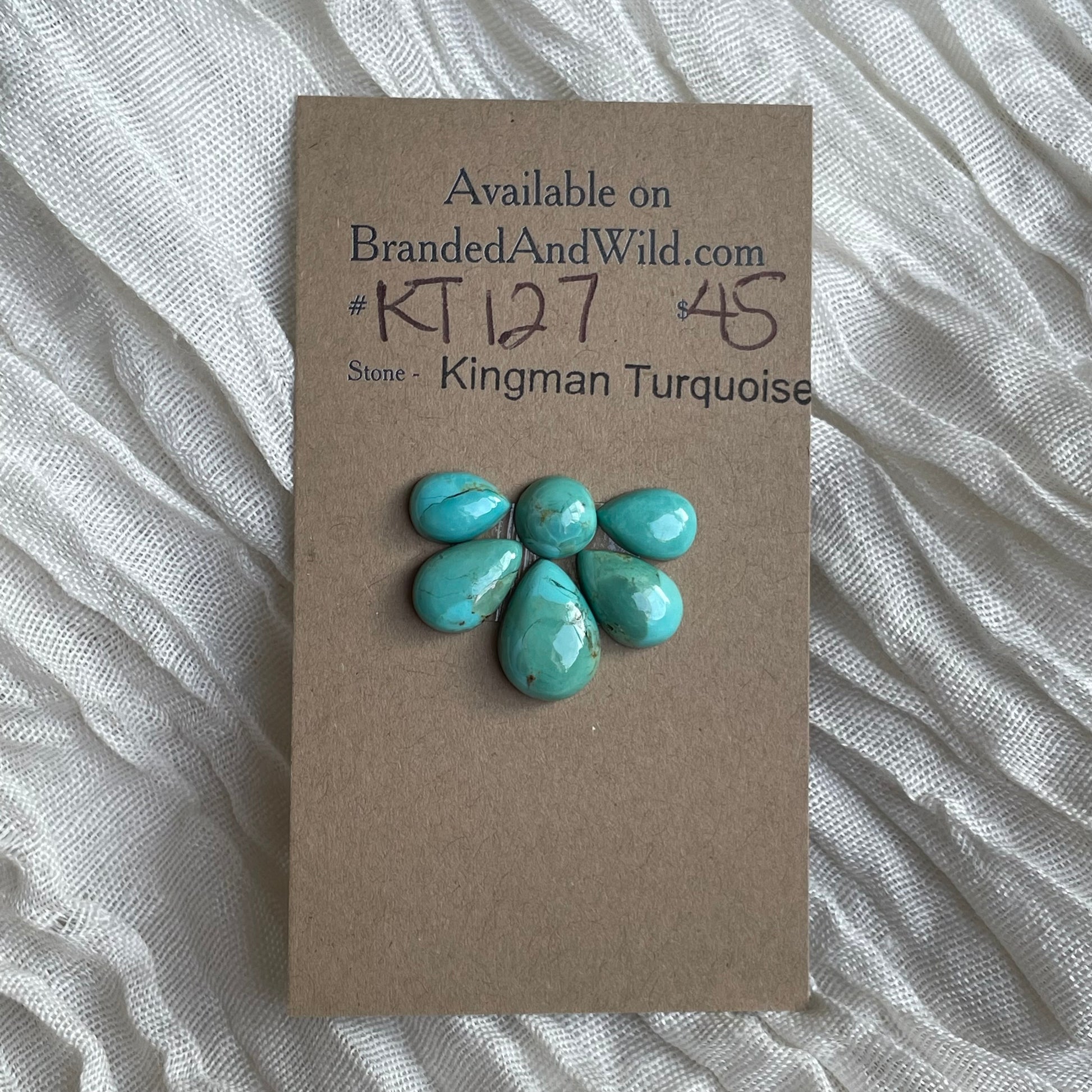 Kingman Turquoise Cabochon - KT127 96EB4FD3-11D0-4416-B63C-63C0C714FFD3 Brandedandwild.com
