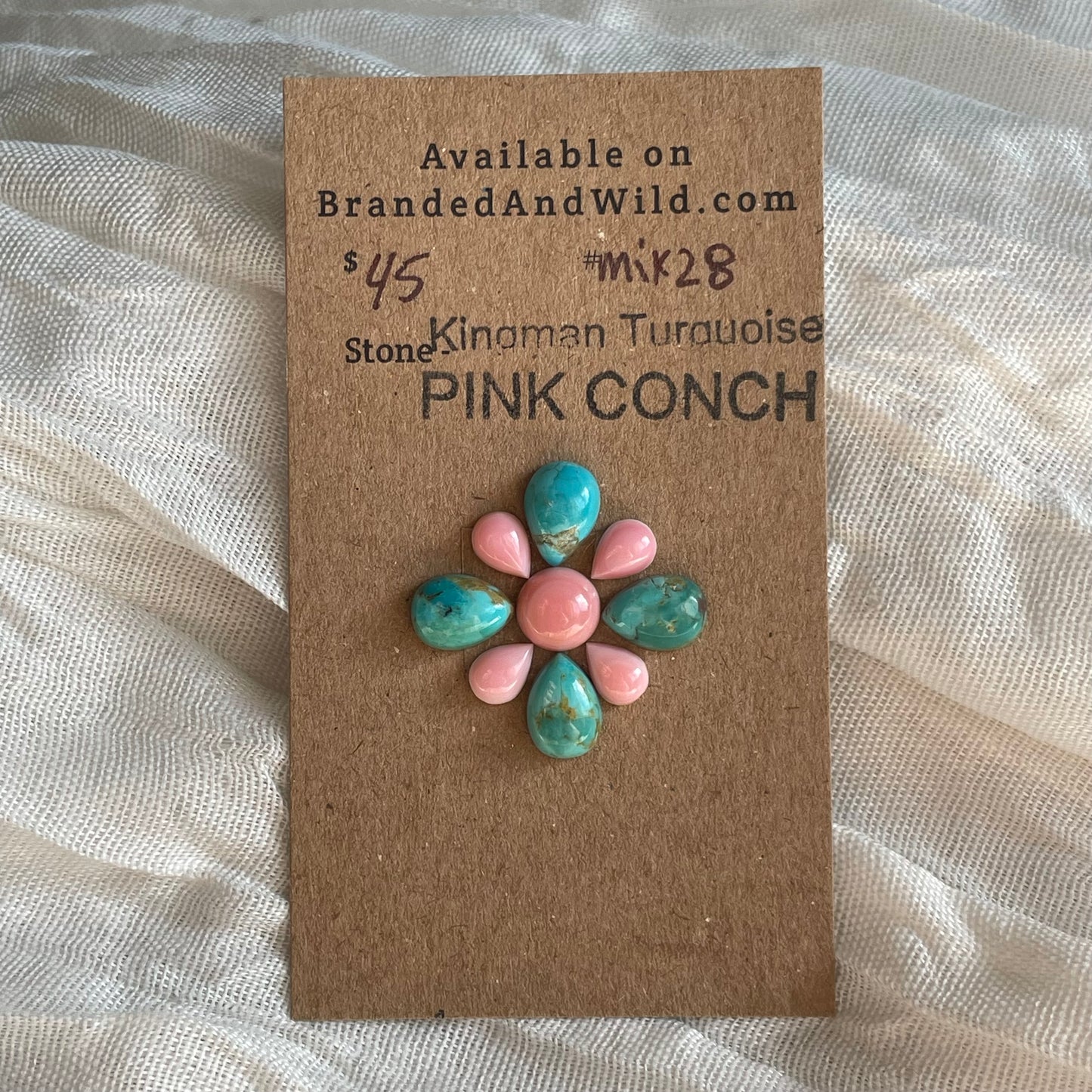 Kingman / Pink Conch Cabochon - MIX28 96F1A81B-4BBB-4EC9-9306-23C15125B35D Brandedandwild.com