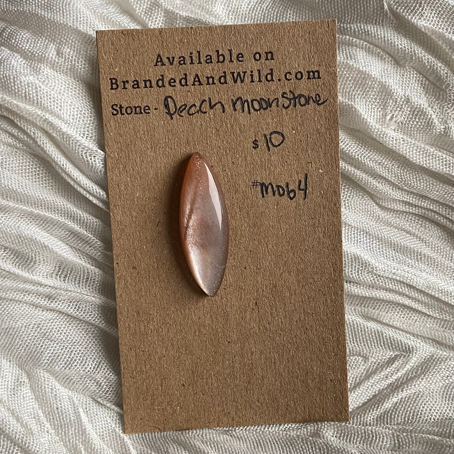 Peach Moonstone Cabochon - M064 9734BED9-67E6-4CF7-90C0-C8941E5588BA Brandedandwild.com