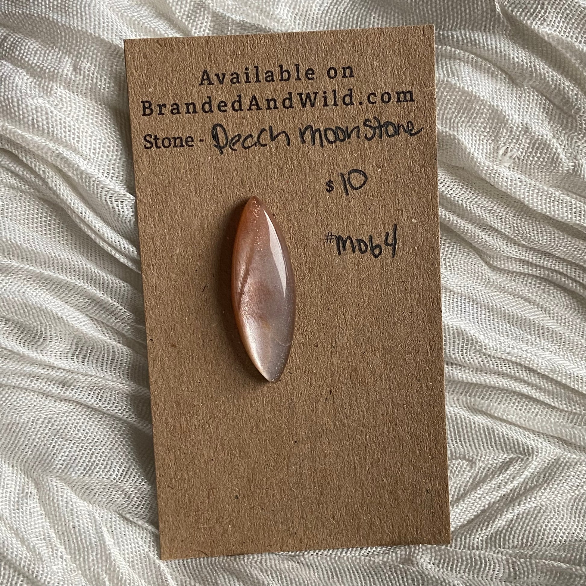 Peach Moonstone Cabochon - M064 9734BED9-67E6-4CF7-90C0-C8941E5588BA Brandedandwild.com